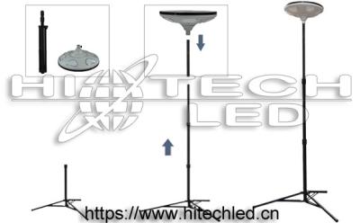 China HT-SG-UFO30,30W Smart UFO all in one integrated solar street light, 360 degree lighting solar garden light for sale