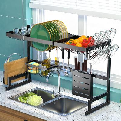 China New Arrival Expansion Stocked Carbon Steel 33.45~39.38 Over Sink Dish Drying Rack,Dish Rack Rack For Kitchen Utensil Rack Display for sale