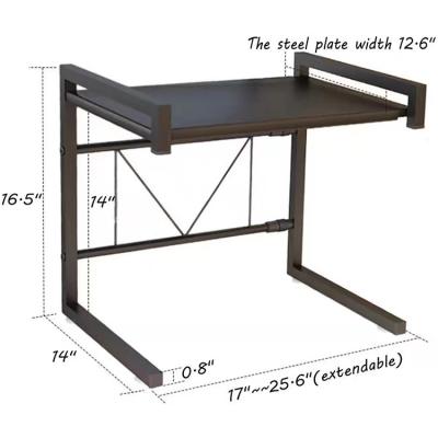 China Low Price Sustainable Kitchen Spice Storage Shelf Countertop Steel Microwave Oven Rack Organizer for sale