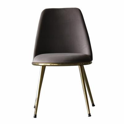 China Removable modern simple style leather dining chair design home chair minimalist metal legs soft bag dining chair for sale