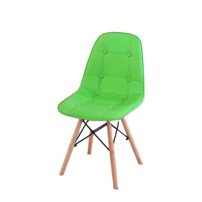 China Modern Removable Cover Green Dining Chair Side Chair With Natural Beech Wood Comfortable Backrest For Kitchen Home Furniture for sale