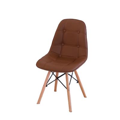 China Removable Cover Brown Dining Wooden Chairs Wooden Legs Home Office Design Comfortable Padded Chair Dining Chair for sale