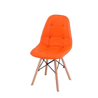 China Removable Cover Dining Chair Kitchen Counter Corner Chair Orange with Solid Wood Legs and Backrest for Office Living Room Dining Kitchen Chairs for sale