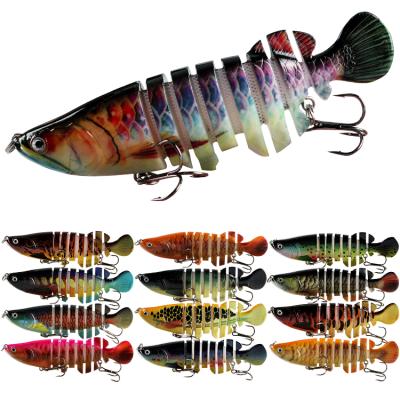 China YE035 Outdoor Fishing 3D Printing Soft Lure 8 Segment Herring Type Bait Wobbler Fishing Lure for sale