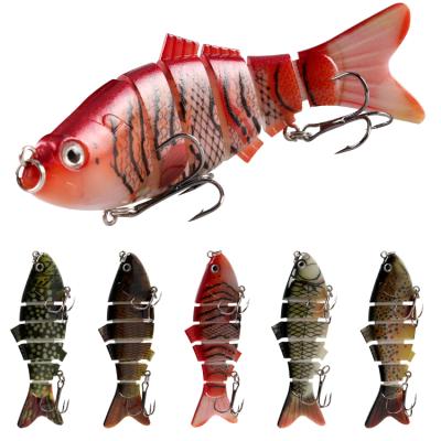 China High Quality ABS 3D Plastic Eyes Fishing Lure Artificial Multi Segments 6 S-Wave Swimbait Hard Plastic Joint Bait for sale