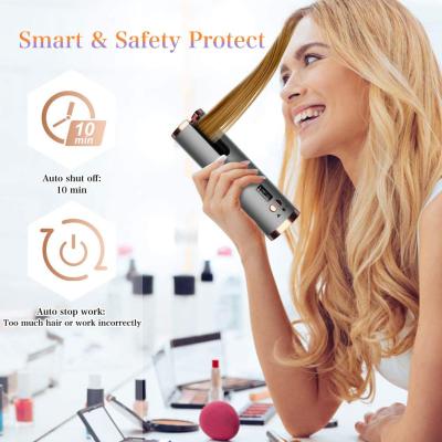 China Fashion Hadiyah Factory DropShipping Portable Cordless Automatic Curling Iron USB Rechargeable Hair Curler for sale