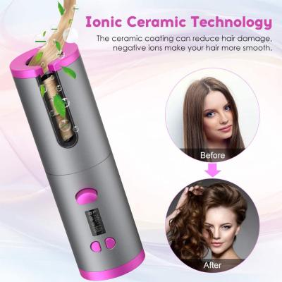 China Fashion Hadiyah Factory DropShipping Radio Auto Curling Iron USB Rechargeable LCD Display Air Air Hair Curler for sale