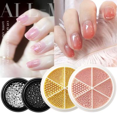 China Fashion Hadiyah Factory Amazon eBay HOT SALE Nail Caviar Beads High Quality Popular Mixed Size Stainless Steel 6-Grid Turntable for sale