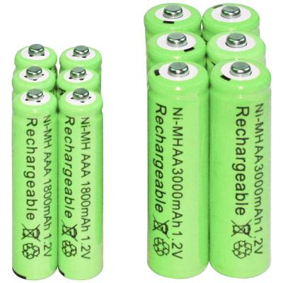 China Dropshipping Hadiyah AA 3000mAh 1.2v Ni-MH Rechargeable Toys Batteries For Solar Lamp Battery Light Green for sale