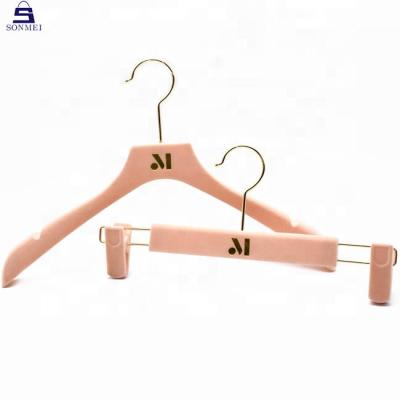 China DISPLAY Boutique Luxury Rose Velvet Hanger Sets for sale