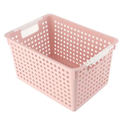 China 2021 Design Viable Modern Stackable Hollow Plastic Sundries Collection PP Storage Basket Kids for sale