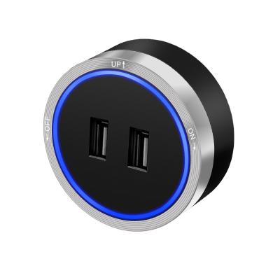 China 2021 Residential / General Purpose New Design OEM Power Tracks Adapter Socket Double USB Charging Socket With LED Lamp for sale