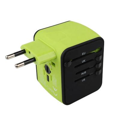 China Travel Smart Adapter Hot Sale Residential/Multi-Purpose Universal Plug With USB Charger Green Color Adapter Conversion Electrical Outlet for sale