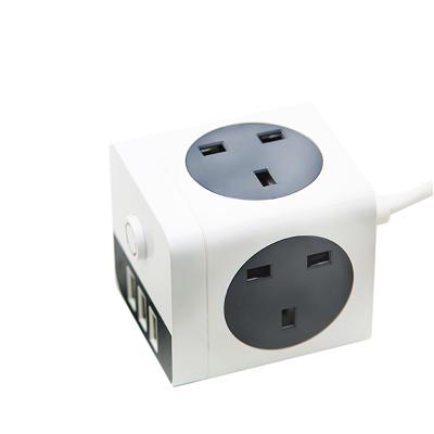 China Residential / General Purpose Power Cube Extension Socket Plug With Switch 1.8M Cable With USB Adapter UK Standard Electrical Converter Charging Outlet for sale