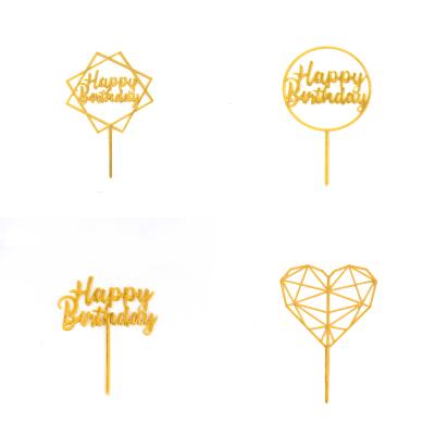 China Beauty Decorations Cake Topper Acrylic Cake Insert Sign a Pack of 10 Sticks for Cake Decorating for sale