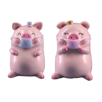 China 3 Years+ Cake Cartoon Craft Stunning House and Car Ornaments Resin Snout Pig for Cake Decorating for sale