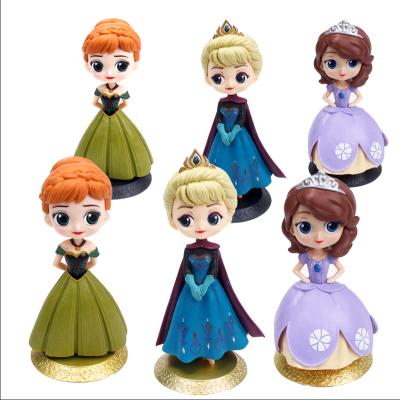 China 3 Year Old + Cake Topper Solid PVC Sofia Elsa Anna II Big Eyed Princesses For Cake Decoration for sale