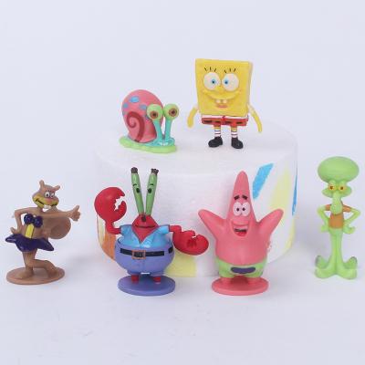 China 3 year+ Cake Topper Solid PVC Sponges Baby 6 Pieces Set Cartoon Characters Ornaments For Cake Decoration for sale