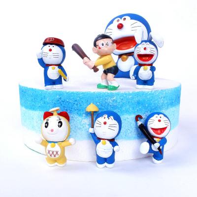 China 3 year+ cake topper Doraemon flight and blue set of 6 pieces big baseball Doraemon for cake decorating for sale