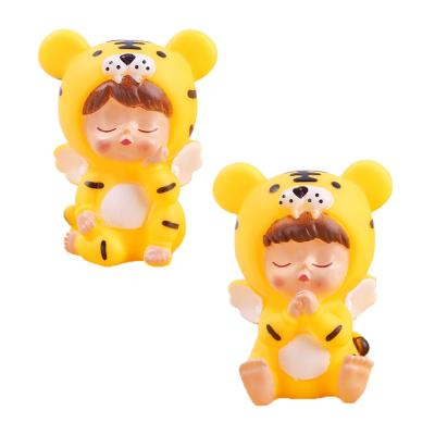 China Cake Decoratiom Glazed Baby Tiger (with Chin Rest) (Prayer) Cake Topper Car Ornament Birthday Gift Baby's Birthday Gift for sale