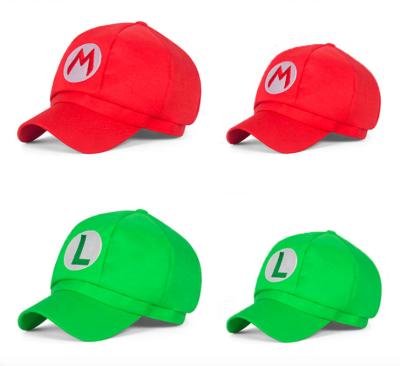 China Superb Red Green Funny Cosplay Mario Bros Carnival Party Hats Mario Children Hats Excellent Quality Striped Anime for sale