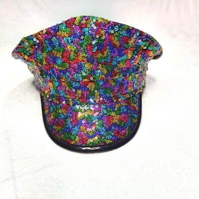 China 2020Role-playing Picture Lighting Party Hats Sequin Police Stylish Hat For Adult Dance Celebrating Performance for sale