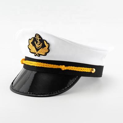 China High Quality Funny Picture Party Embroidery Captain Hats Costume Adult Captain Yacht Accessory Sailors Hat For Sale for sale