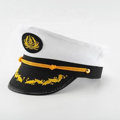 China Professional Adult Custom Hat Cap Navy Sailor Image Design White Captain Hats For Party Props for sale