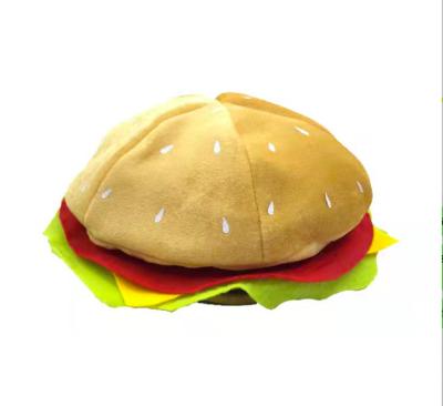 China Plush The Factory Makes Fun Burger Hats For Thanksgiving Burger Hats And Carnival Burger Hats for sale