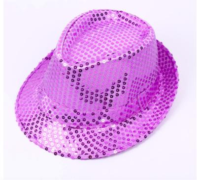 China Bling Image Wholesale Factory Price Fedora Jazz Hat Sequin Party Hat Sparkle Fashion Fancy Hat for sale