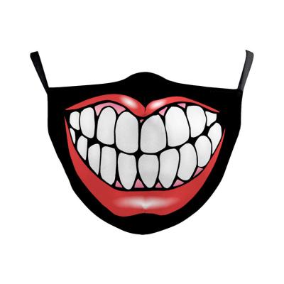 China Street Style Good Quality Halloween Printed Fashion Mask Party Mouth Mask Smiling Face Mask for sale