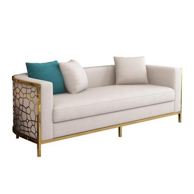 China Modular modern hot sale new design fashion style for home used custom color velvet top metal frame sofa set for sale