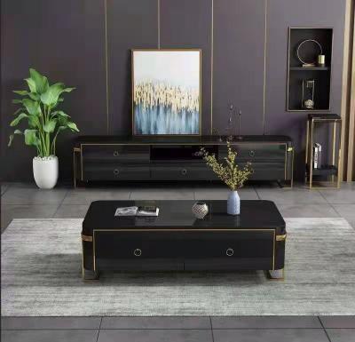 China Durable high quality hot sale living room furniture black center table glass top coffee tables for sale