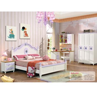 China Modern Kids Bedroom Furniture Set Modern Wooden Soft Simple Kids Bed Frame for sale