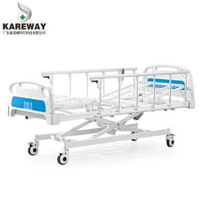 China 3 Function Electric Hospital Bed L Type Sideralis Bed Medical Nursing Electric Hospital Bed With Luxurious Castors for sale