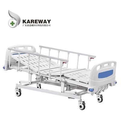 China Wholesale Cheap Hospital Bed Kareway Manufacturer Epoxy Coated Medical Bed 4 Crank Manual Hospital Bed for sale