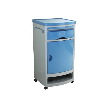 China With Casters Kareway BC04 ABS Hospital Bedside Cabinet, Hospital Bed Table with Drawer, Bedside Plastic Cabinet for sale