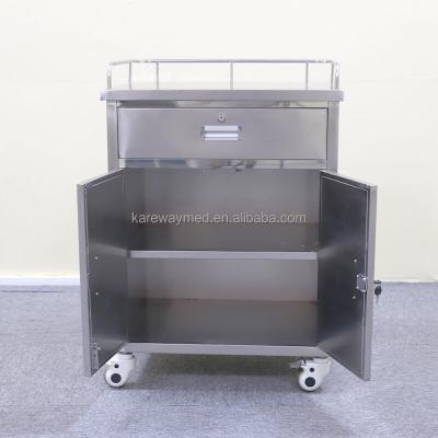 China Foshan Modern Manufacturer Directly Sale Stainless Steel Anesthetic Medical Trolley With Drawer for sale