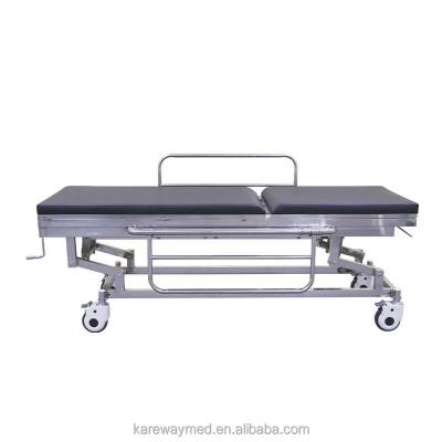 China Help Center China Guangdong Manufacturer Price Single Crank Manual Stainless Steel Nonmagnetic Hospital Stretcher for sale