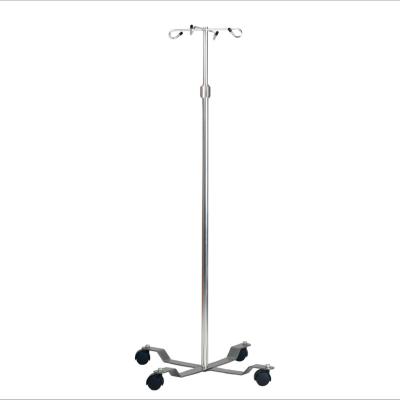 China Wholesale KJW-IVS08 Telescopic Adjustable Stainless Steel Infusion Stand with Steel Base for Nursing Home Care for sale