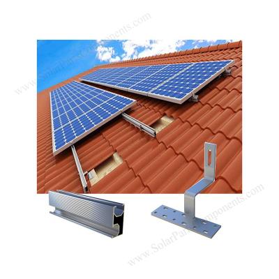 China AL 6005 - Aluminum Alloy T5 Solar Support System Aluminum Solar Support Side Mounted Hook Solar Curved Tile Mounting Systems for sale