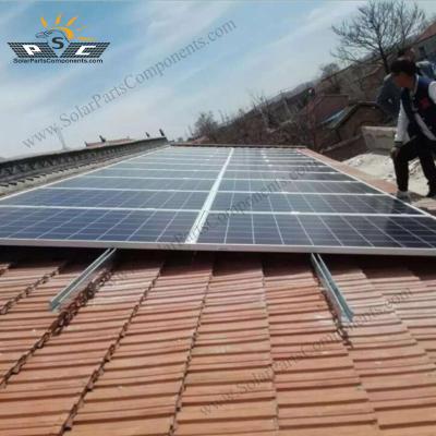 China Aluminum Roof Hook Tile Shingle Solar Panel Roof Tiles Solar Photovoltaic Solar Launched Roof Rack System for sale