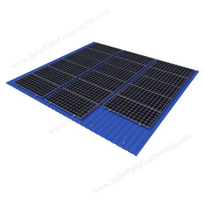 China Aluminum PV Rack U Rail Clamps For Trapeze Metal Roofs Solar Panel Rack Metal Roof Launched Trapeze Metal Mount System for sale