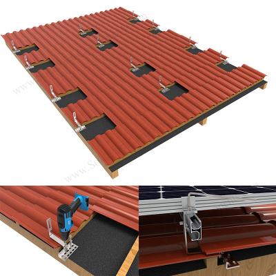 China Aluminum Solar Bracket Solar Panels Roof Racks Tile Roof Bracket Structure Roof for sale