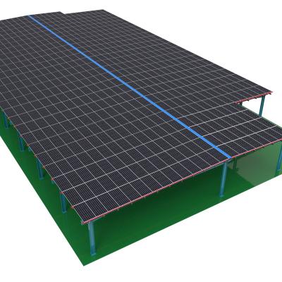 China Aluminum Featured Design Building-Integrated Photovoltaics Farm Parking Lot Roof BIPV Solar Mounting System Waterproof Structure for sale