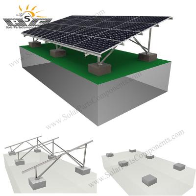 China Carbon Steel Base Mount Concrete Solar PV Module System Panel Ground Mounting Structure for sale