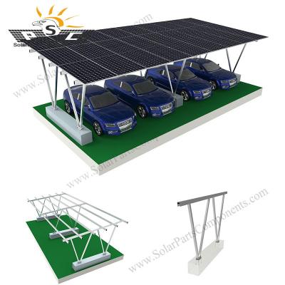 China Easy Installation Solar Powered Aluminum Frame Car Parking Bracket Solar Carport Structure for sale