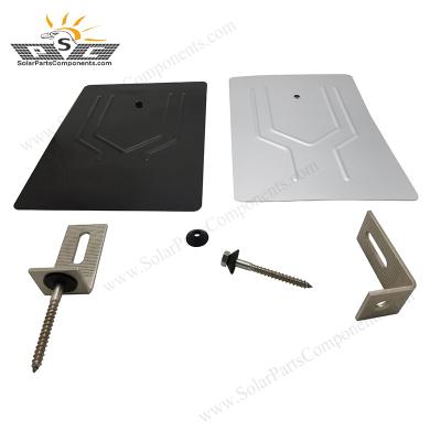 China Waterproof Aluminum Solar Flashing Plate for L Hook Asphalt Tile Roof Solar Panel Support Feet for sale