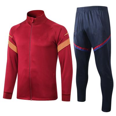 China Red and black soccer jerseymen's spring and autumn long-sleeved sports collar quick-drying jacket comic suit for sale