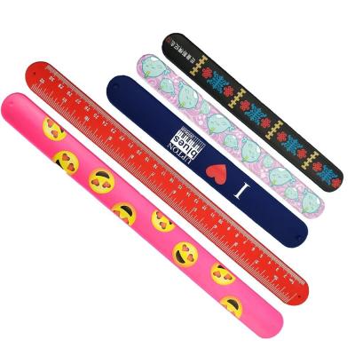 China Rainbow popular modern and fashion gifts silicone slap bracelets for kids for sale